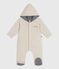 Wattierter Baby-Overall mit Kapuze und Füßchen, einfarbig beige MONTELIMAR CHINE