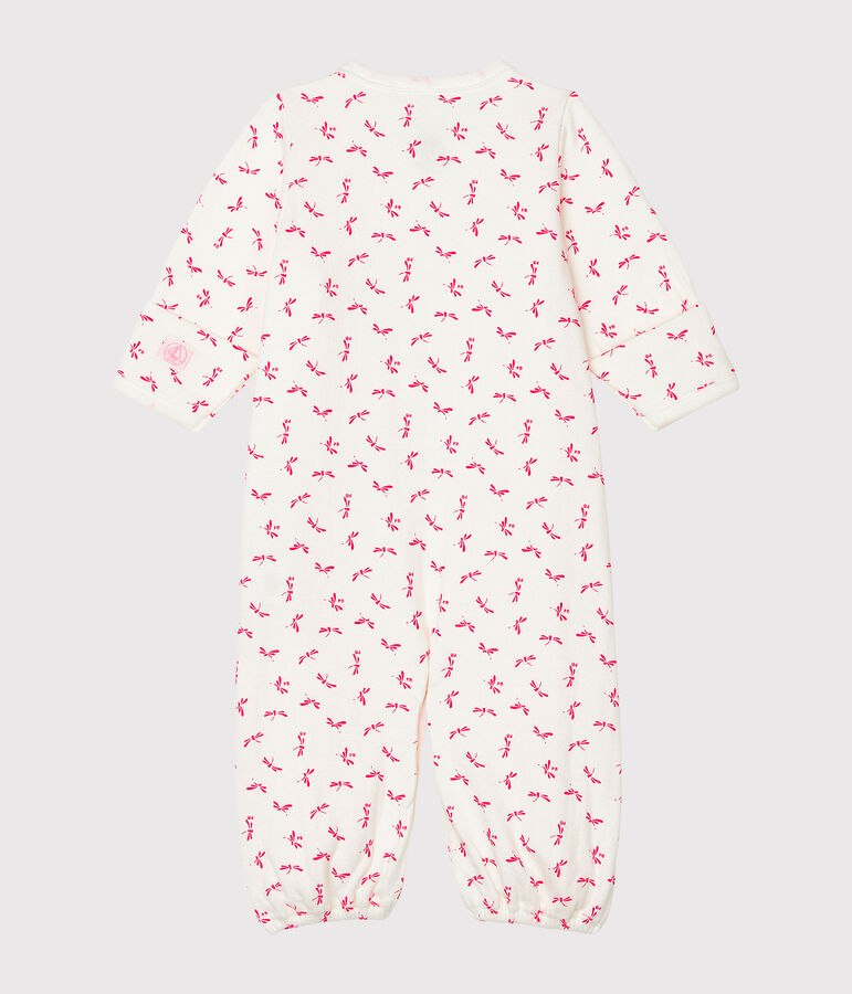 Kombi-Overall aus Rippstrick f&uuml;r Babys weiss/rosa