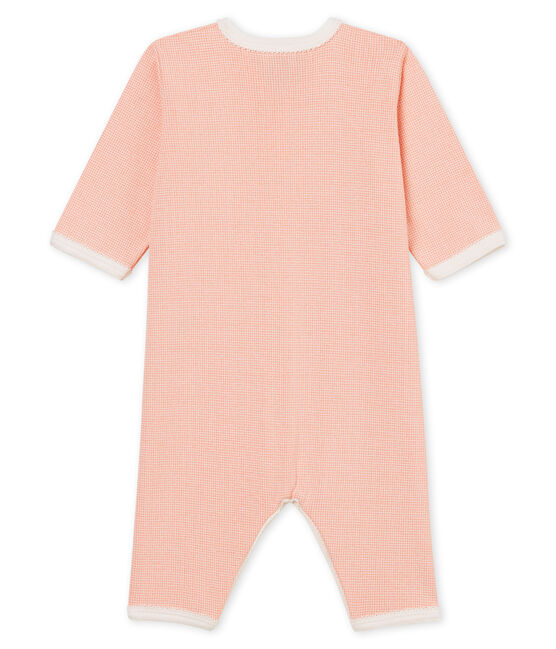 Baby-Strampler in Rippstrick für Mädchen rosa ROSAKO/weiss MARSHMALLOW