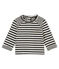 Gestreiftes Baby Jungen T-Shirt schwarz CITY/weiss MARSHMALLOW