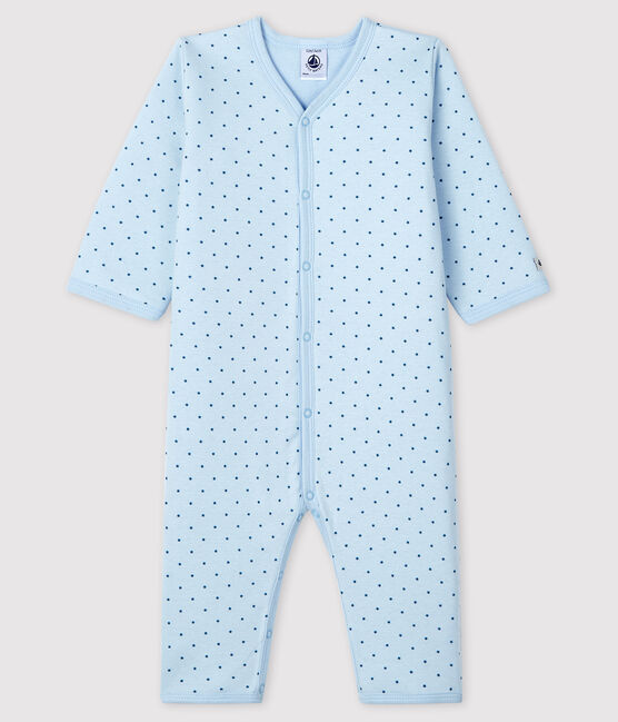 Baby-Strampler ohne Füße aus wattiertem Rippstrick für Jungen blau FRAICHEUR/ MOZAIK