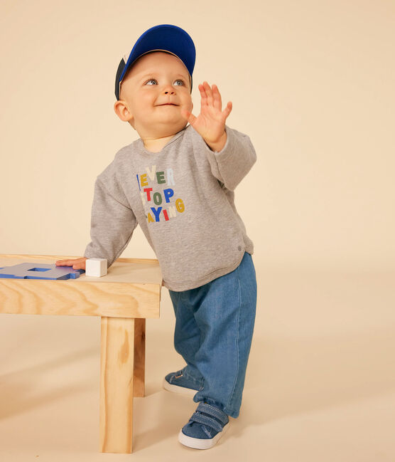 Baby-Schirmmütze aus Baumwolle blau SMOKING/weiss MULTICO