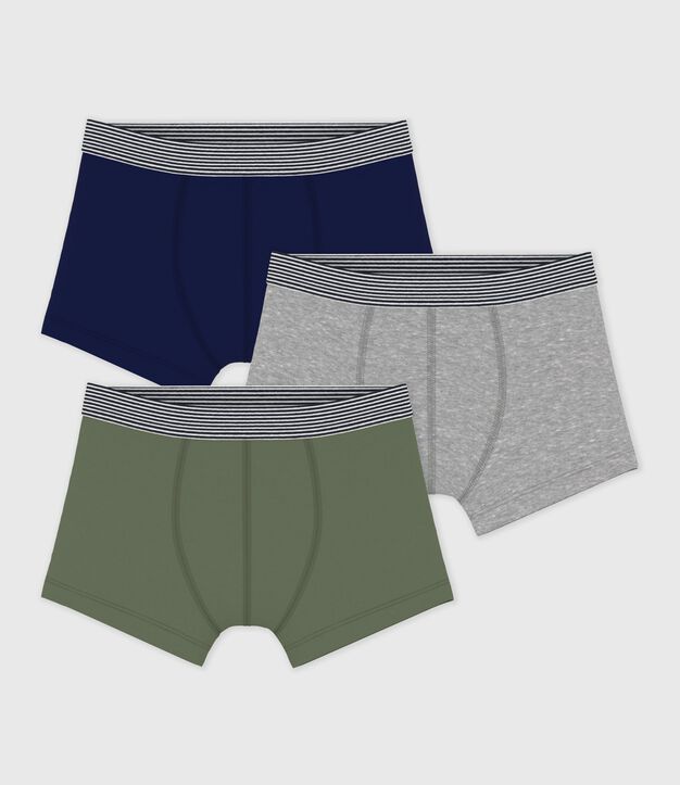 Set aus einfarbigen Kinder-Boxershorts aus Baumwolle vielfarbig