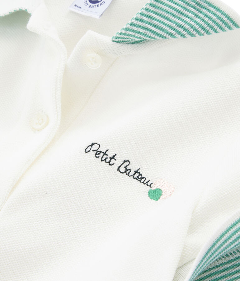 Kurz&auml;rmeliges Kinder-Polohemd M&auml;dchen weiss