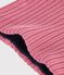 Kinder-Schlauchschal aus einfarbigem Strick mit Fleece-Futter rosa