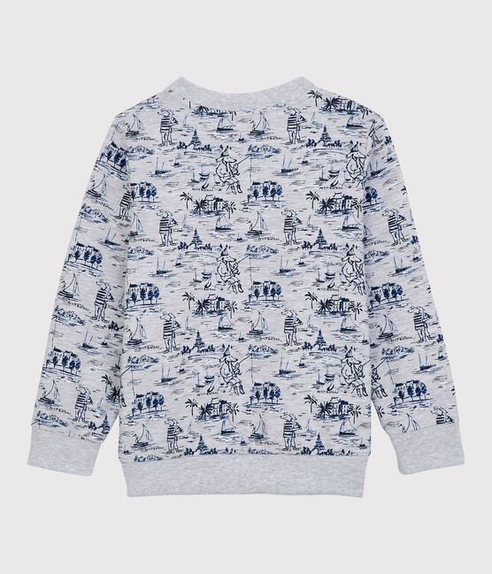Kinder-Sweatshirt aus Molton für Jungen grau POUSSIERE/weiss MULTICO