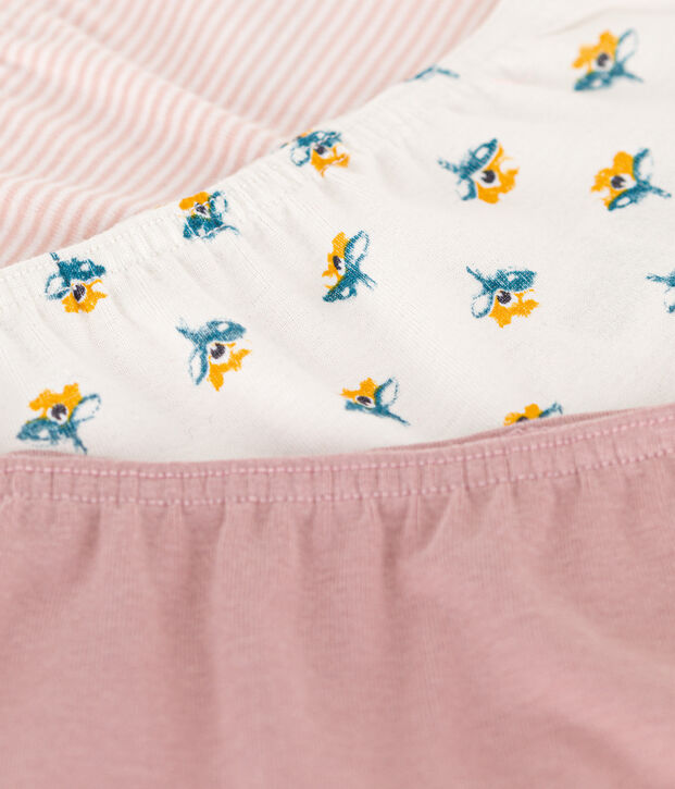 3er-Set Shortys aus Baumwolle mit Blumenmotiv f&uuml;r M&auml;dchen vielfarbig