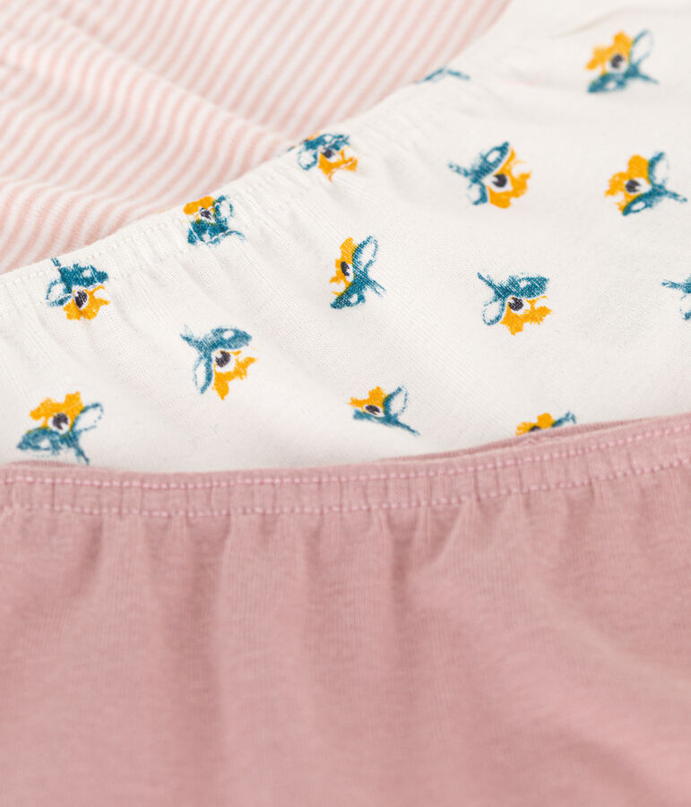 3er-Set Shortys aus Baumwolle mit Blumenmotiv f&uuml;r M&auml;dchen vielfarbig