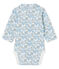 Langärmeliger Neugeborenen-Body aus Rippstrick für Jungen weiss MARSHMALLOW/blau TOUDOU/ MULTICO