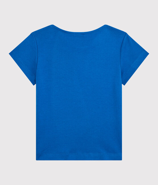 Kurzärmeliges T-Shirt aus Bio-Baumwolle für Mädchen blau DELFT