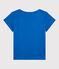 Kurzärmeliges T-Shirt aus Bio-Baumwolle für Mädchen blau DELFT