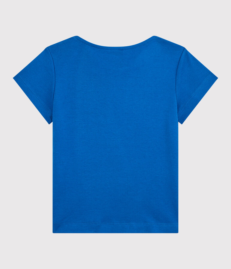 Kurz&auml;rmeliges T-Shirt aus Bio-Baumwolle f&uuml;r M&auml;dchen blau