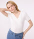 Kurzärmeliges Damen-T-Shirt L'ICONIQUE aus einfarbigem Rippstrick