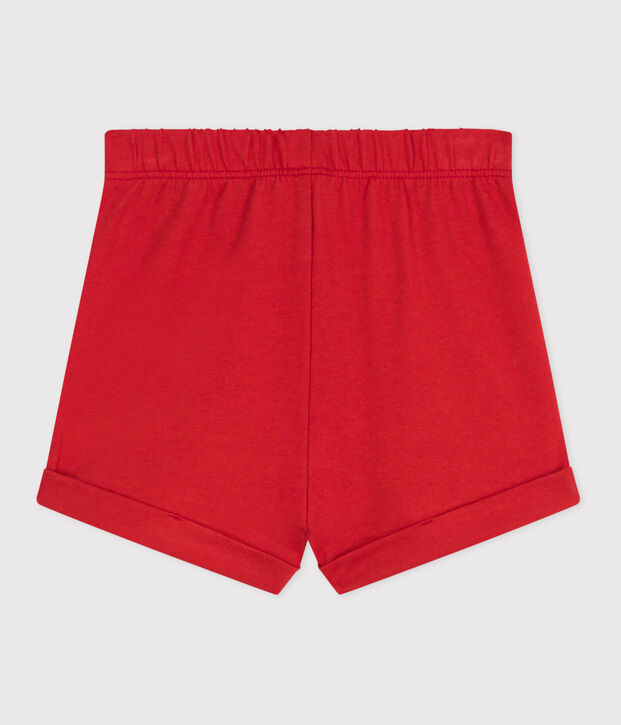Baby-Shorts aus einfarbiger Baumwolle rot