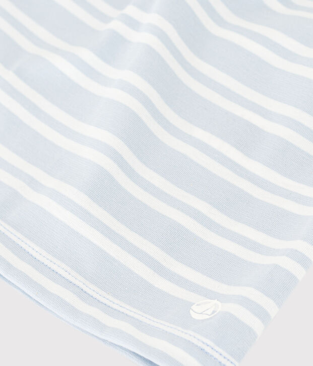 Gestreiftes Kinderkleid aus Baumwolle f&uuml;r M&auml;dchen blau/weiss