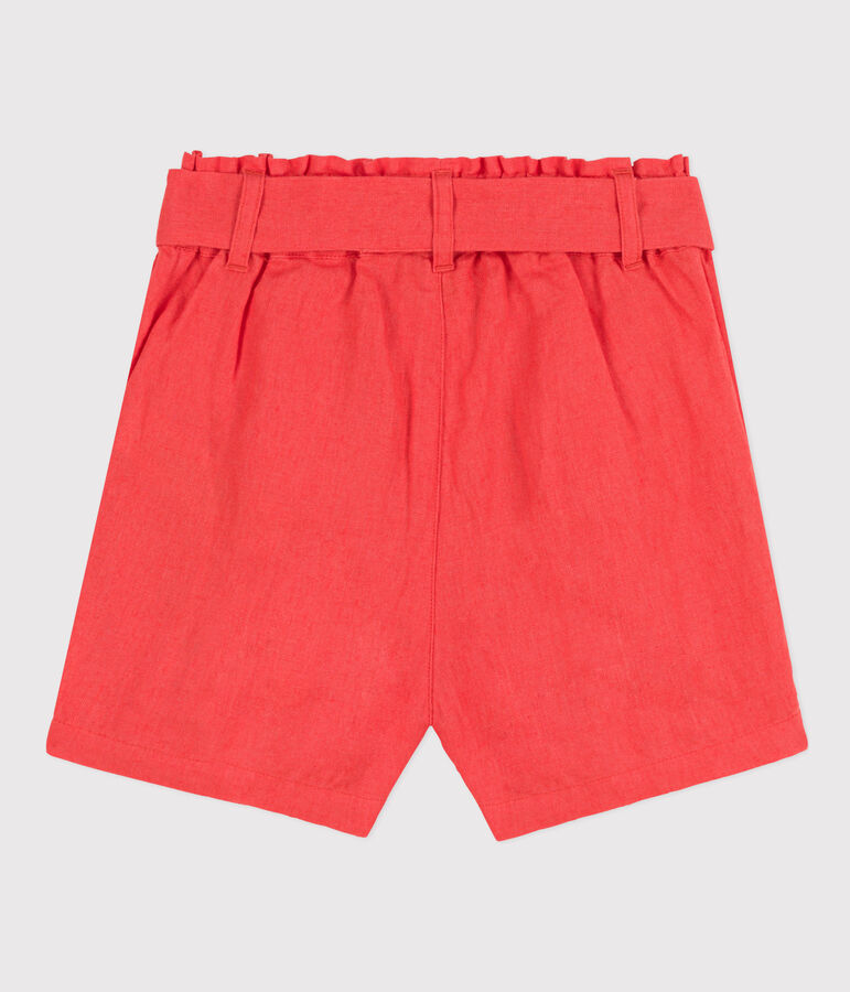 Kinder-Shorts aus Leinen f&uuml;r M&auml;dchen orange