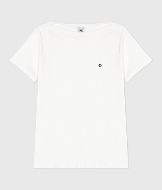 Kultiges Damen-T-Shirt mit Admiralskragen aus Baumwolle  weiss ECUME