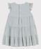 Gestreiftes Babykleid in Bio-Seersucker blau BRUT/weiss MARSHMALLOW