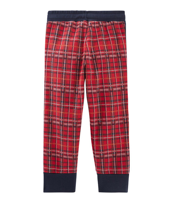 Strickhose mit Tartanmuster für Jungen rot TERKUIT/blau SMOKING/ BELUGA