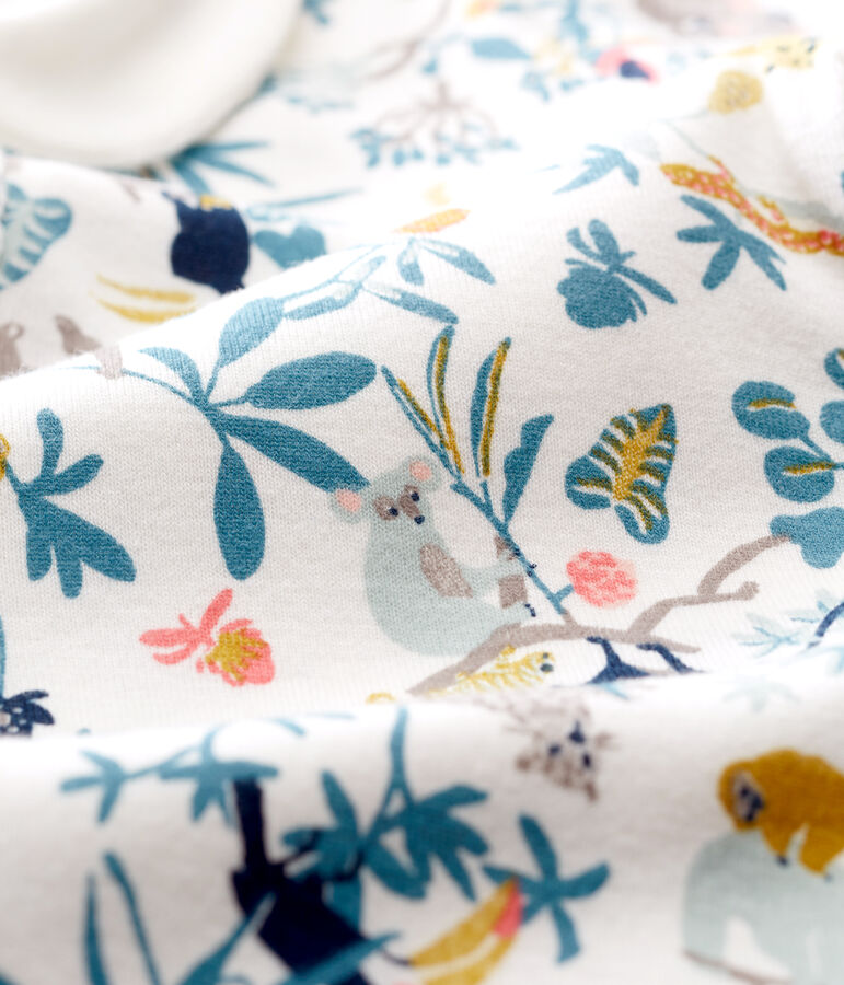 Baby-Kurzoverall M&auml;dchen weiss MARSHMALLOW/weiss MULTICO