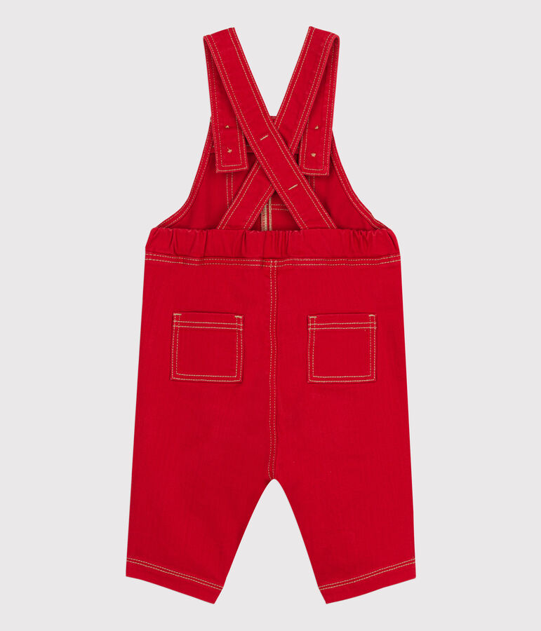 Lange Baby-Latzhose aus Denim rot