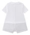 Kurzer Baby-Jungen-Einteiler im Materialmix weiss ECUME/beige BEIGE