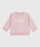 Baby-Sweatshirt aus Baumwolle mit Petit Bateau-Stickerei rosa JOLI