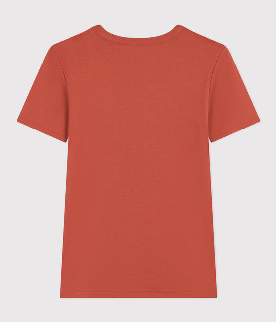 T-Shirt L’ICONIQUE aus Baumwolle mit rundem Ausschnitt für Damen braun FAMEUX