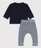 Baby-Geschenkset: T-Shirt und Hose blau SMOKING/weiss MARSHMALLOW