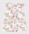 Kurzärmeliges Kinder-Bluse aus Popeline für Mädchen weiss MARSHMALLOW/weiss MULTICO