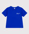 Kurzärmeliges Kinder-T-Shirt aus bedruckter Baumwolle blau PERSE