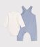 Baby-Set Latzhose und Body mit Kragen aus einfarbiger Baumwolle POLAIRE
