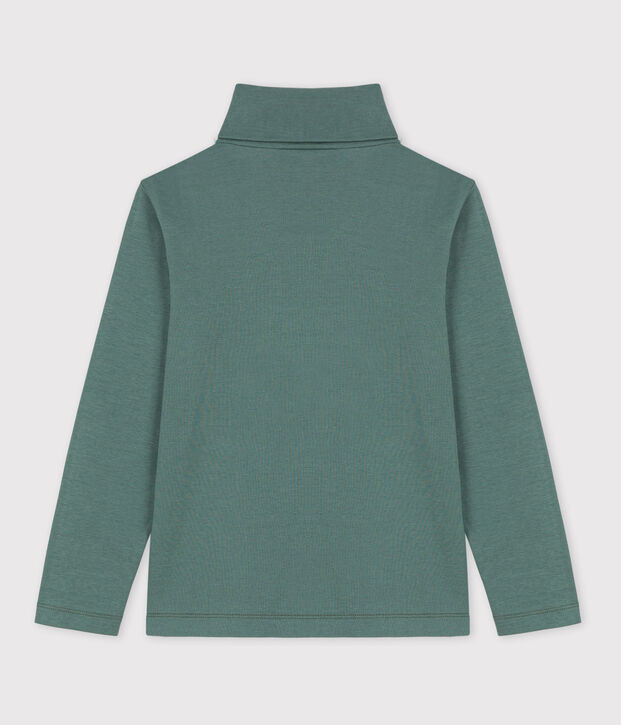 Kinder-Rollkragenshirt aus Baumwolle gr&uuml;n