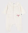 Baby-Overall mit Strickkragen und "P'tit Cœur"-Stickerei weiss MARSHMALLOW