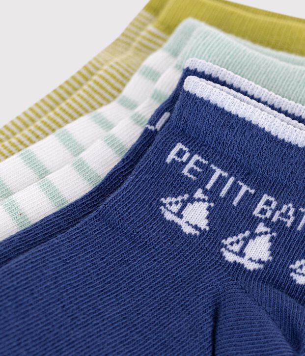 2 Paar Kinder-Socken aus Baumwolle mit Streifen vielfarbig