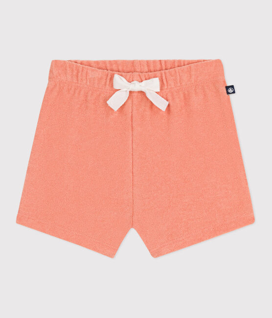 Baby-Shorts aus Baumwoll-Frottee orange ABRICOT