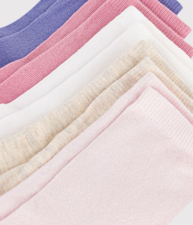 5er-Set Kinder-Socken aus einfarbiger Baumwolle vielfarbig