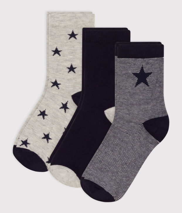 3er-Set Kindersocken aus Baumwolljersey mit Sternenmuster vielfarbig