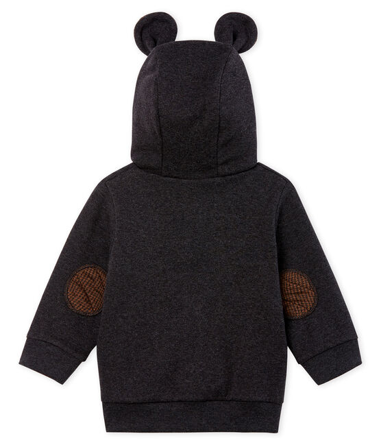 Baby-Kapuzensweatshirt aus geripptem Elasthan für Jungen. grau CITY CHINE