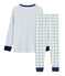Pyjama aus Doppeljersey und Rippstrick für kleine Jungen weiss MARSHMALLOW/weiss MULTICO