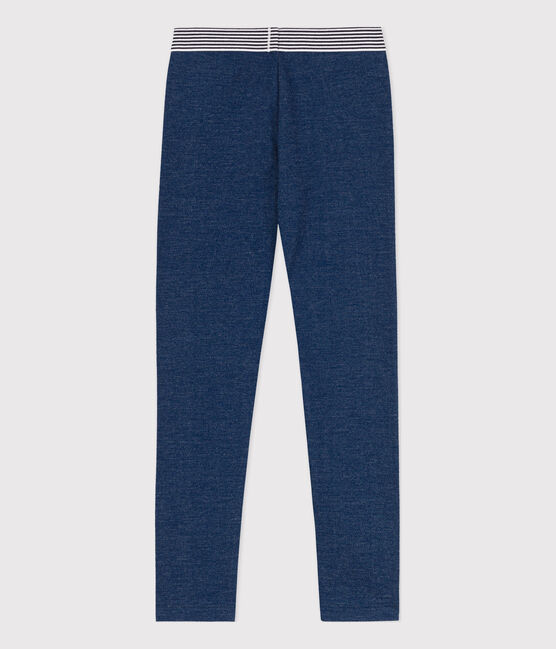 Kinder-Jeggings aus Molton in Denim-Optik für Mädchen blau MEDIEVAL/beige ECRU