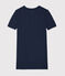 Damen-T-Shirt aus Baumwolle mit Rundhalsausschnitt blau SMOKING