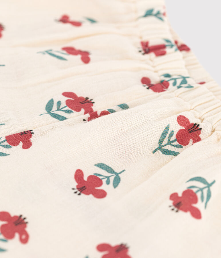 Baby-Hose aus bedrucktem Musselinstoff naturfarben/vielfarbig