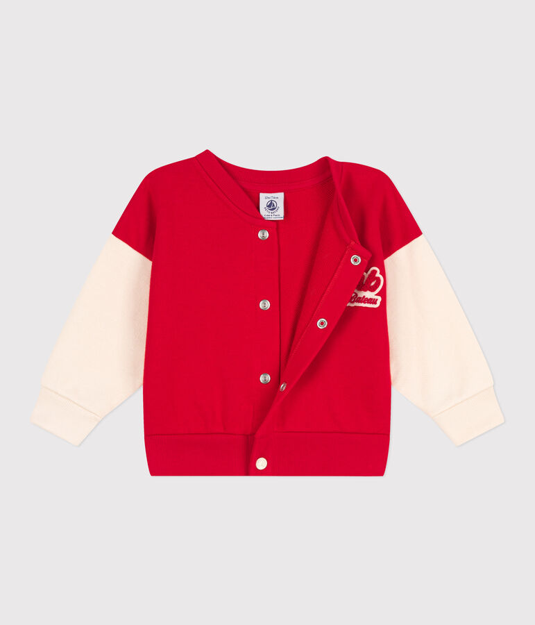 Baby College-Jacke aus Molton rot/naturfarben