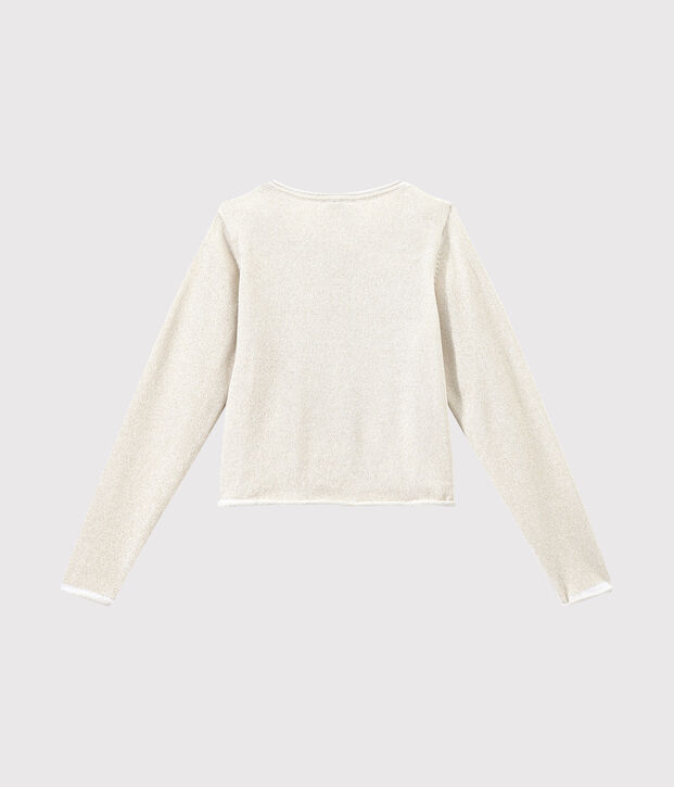 Festlicher Cardigan f&uuml;r M&auml;dchen weiss/braun