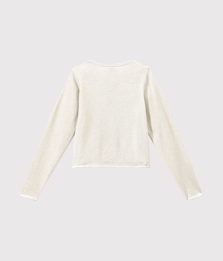 Festlicher Cardigan f&uuml;r M&auml;dchen weiss/braun