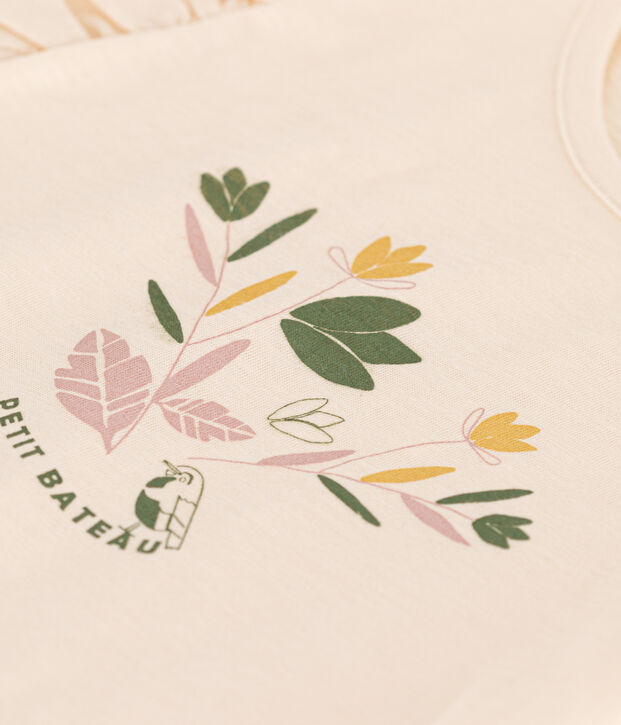 T-Shirt aus geflammtem Jersey Kinder/M&auml;dchen naturfarben