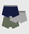Set aus einfarbigen Kinder-Boxershorts aus Baumwolle vielfarbig