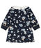 Langärmeliges bedrucktes Kleid für Baby Mädchen blau SMOKING/weiss MULTICO