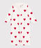 Baby-Kombi-Overall aus Baumwolle mit roten Herzen weiss MARSHMALLOW/rot TERKUIT